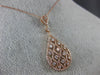 ESTATE LARGE .90CT DIAMOND 14KT ROSE GOLD TEAR DROP OPEN FILIGREE ETOILE PENDANT