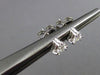 ESTATE .27CT DIAMOND 14KT WHITE GOLD 3D CLASSIC TRILLION STUD EARRINGS #25339