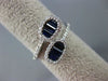 ESTATE 1.14CT ROUND DIAMOND & AAA SAPPHIRE 14KT WHITE GOLD HALO OVAL LOVE RING