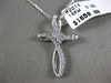 ESTATE .31CT DIAMOND 14KT WHITE GOLD 3D CLASSIC INFINITY CROSS FLOATING PENDANT