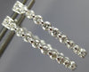 ESTATE 1.0CT DIAMOND 14KT WHITE GOLD 3D ROUND OVAL DOUBLE SIDED HOOP EARRINGS