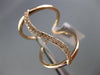 ESTATE LARGE .18CT DIAMOND 14KT ROSE GOLD 3D DOUBLE ROW S SNAKE WAVE FUN RING