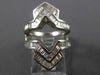 ESTATE EXTRA LARGE 4.26CT DIAMOND PLATINUM 3D INSERT ENGAGEMENT RING SET #841