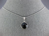 ESTATE 4.50CT AAA BLACK ONYX 14KT WHITE GOLD 3D CUSHION CLASSIC BEZEL PENDANT
