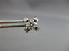 ESTATE LARGE 1.10CT DIAMOND 14KT WHITE GOLD SOLITAIRE FLOWER STUD EARRINGS #1409