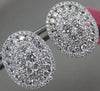 ESTATE LARGE 1.74CT DIAMOND 18KT WHITE GOLD 3D CLASSIC CLUSTER CLIP ON EARRINGS