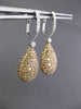 ESTATE LARGE 3.68CT FANCY DIAMOND 18K WHITE & ROSE GOLD PEAR SHAPE DROP EARRINGS