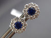 ESTATE .85CT DIAMOND & AAA SAPPHIRE 18KT WHITE GOLD CLASSIC FLOWER STUD EARRINGS