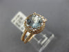 ESTATE LARGE 2.25CT DIAMOND & AAA AQUAMARINE 14KT ROSE GOLD HALO ENGAGEMENT RING
