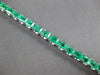 ESTATE 11.76CT DIAMOND & AAA EMERALD 18KT WHITE GOLD 3D SQUARE TENNIS BRACELET