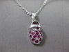 ESTATE .40CT AAA RUBY 14KT WHITE GOLD BABY SHOE PENDANT & CHAIN CUTE!!! #2857