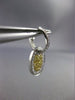 ESTATE .80CT WHITE & FANCY YELLOW DIAMOND 18KT WHITE GOLD OVAL HANGING EARRINGS