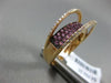 ESTATE .72CT DIAMOND & AAAPINK SAPPHIRE 18K ROSE GOLD 3D MULTI ROW PAVE FUN RING