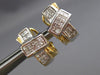 ESTATE 1.16CT DIAMOND 14K TWO TONE GOLD CLASSIC PRINCESS CLIP ON EARRINGS #18198
