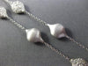 ESTATE 1.0CT DIAMOND 14KT WHITE GOLD 3D MATTE & SHINNY BY THE YARD LOVE NECKLACE