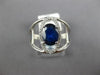 ESTATE LARGE 1.53CT DIAMOND & AAA SAPPHIRE 14KT WHITE GOLD OVAL ENGAGEMENT RING