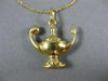 ANTIQUE 18KT YELLOW GOLD 3D CLASSIC GENIE LAMP FILIGREE FLOATING PENDANT #21865
