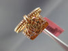 ESTATE .27CT DIAMOND 18KT ROSE GOLD HANDCRAFTED FLOWER HANDBAG FLOATING FUN RING