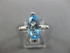 ESTATE 2.25CT DIAMOND & AAA BLUE TOPAZ 14K WHITE GOLD 3D 3 STONE ENGAGEMENT RING