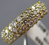 ANTIQUE WIDE 3.50CT DIAMOND 18KT YELLOW GOLD MULTI ROW ETERNITY PAVE RING #19289