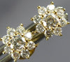 ESTATE .43CT DIAMOND 18KT YELLOW GOLD 3D CLASSIC CLUSTER FLOWER STUD EARRINGS