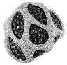 ESTATE LARGE 2.64CT WHITE & BLACK DIAMOND 14K WHITE GOLD 3D MULTI SHAPE FUN RING