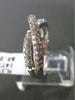 ESTATE 1.08CT DIAMOND 14KT WHITE & ROSE GOLD SEMI ETERNITY X INFINITY LOVE RING