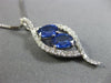 LARGE 1.6CT DIAMOND & AAA SAPPHIRE 14K WHITE GOLD LEAF INFINITY FLOATING PENDANT