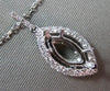 ESTATE .26CT DIAMOND 18KT WHITE GOLD 3D HALO FLOATING SEMI MOUNT PENDANT & CHAIN