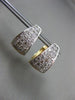 ESTATE .54CT DIAMOND 14K TWO TONE GOLD 3D ELONGATED DOUBLE SIDED HUGGIE EARRINGS