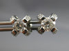 ESTATE LARGE 1.10CT DIAMOND 14KT WHITE GOLD SOLITAIRE FLOWER STUD EARRINGS #1409