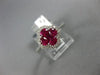 ESTATE .96CT DIAMOND & AAA RUBY 18KT WHITE GOLD 3D CLASSIC HALO FLOWER LOVE RING
