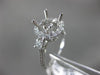 ESTATE LARGE 1.01CT DIAMOND 14KT WHITE GOLD 3 STONE SEMI MOUNT ENGAGEMENT RING