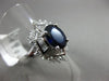 ESTATE LARGE 2.82CT DIAMOND & AAA SAPPHIRE 18K WHITE GOLD FLOWER ENGAGEMENT RING