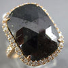 EXTRA LARGE 15.52CT WHITE & BLACK DIAMOND 14KT ROSE GOLD 3D SQUARE RING PENDANT