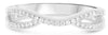 ESTATE .24CT DIAMOND 14K WHITE GOLD INFINITY OPEN SHANK WEDDING ANNIVERSARY RING