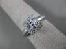 ESTATE .47CT ROUND & BAGUETTE DIAMOND 18K WHITE GOLD 3D FILIGREE ENGAGEMENT RING