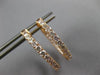 ESTATE 2.04CT DIAMOND 14K ROSE GOLD 3D 2MM DOUBLE SIDED CLASSIC HOOP EARRINGS