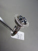 ANTIQUE  WIDE 1.15CT DIAMOND & AAA BLUE SAPPHIRE 14KT WHITE GOLD 3D FLOWER RING