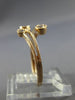 ESTATE .17CT DIAMOND 14K ROSE GOLD 4 STONE FILIGREE MILGRAIN CRISS CROSS RING