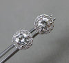 ESTATE .65CT DIAMOND 14KT WHITE GOLD ROUND CLASSIC SOLITAIRE HALO STUD EARRINGS