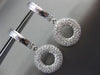 ESTATE .92CT DIAMOND 14K WHITE GOLD 3D CIRCLE OF LIFE MULTI ROW HANGING EARRINGS