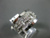 ANTIQUE WIDE .74CT DIAMOND 14KT WHITE GOLD 3D ROUND SQUARE LINK FUN RING #15742