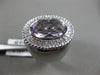 ESTATE EXTRA LARGE 8.42CT DIAMOND & AAA AMETHYST 14KT WHITE GOLD 3D OVAL RING