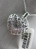 ESTATE LARGE 1.69CT DIAMOND 18KT WHITE GOLD 3D PUFF HEART PAVE FLOATING PENDANT