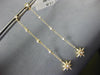 ESTATE LONG .25CT DIAMOND 14K YELLOW GOLD 3D FLOWER BY THE YARD HANGING EARRINGS