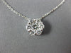 ESTATE LARGE .68CT DIAMOND 14K WHITE GOLD 3D FLOWER FLOATING LOVE PENDANT #26582