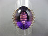 ANTIQUE EXTRA LARGE 26.50CT DIAMOND & AMETHYST 14KT YELLOW GOLD OVAL RING #25874