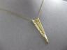 ESTATE LARGE & LONG .50CT DIAMOND 14KT YELLOW GOLD 3D JOURNEY V SHAPE NECKLACE