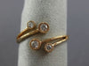 ESTATE .17CT DIAMOND 14K ROSE GOLD 4 STONE FILIGREE MILGRAIN CRISS CROSS RING